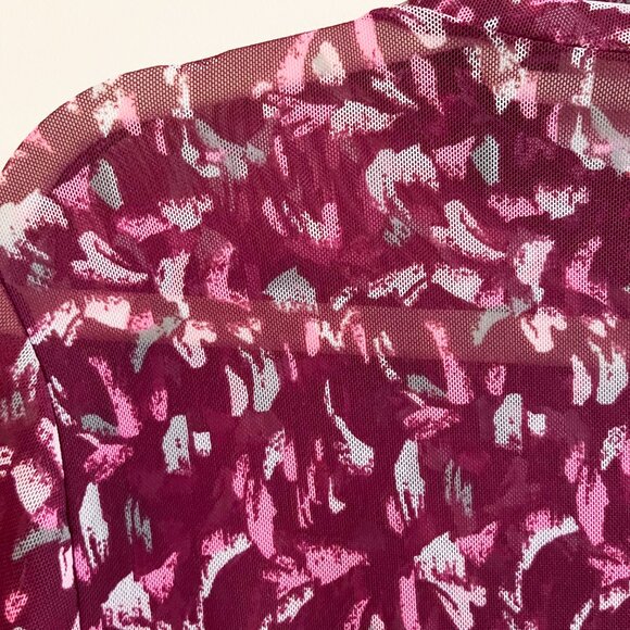 Bar III Sheer Mock Neck Long Sleeve Top - Picture 3 of 5